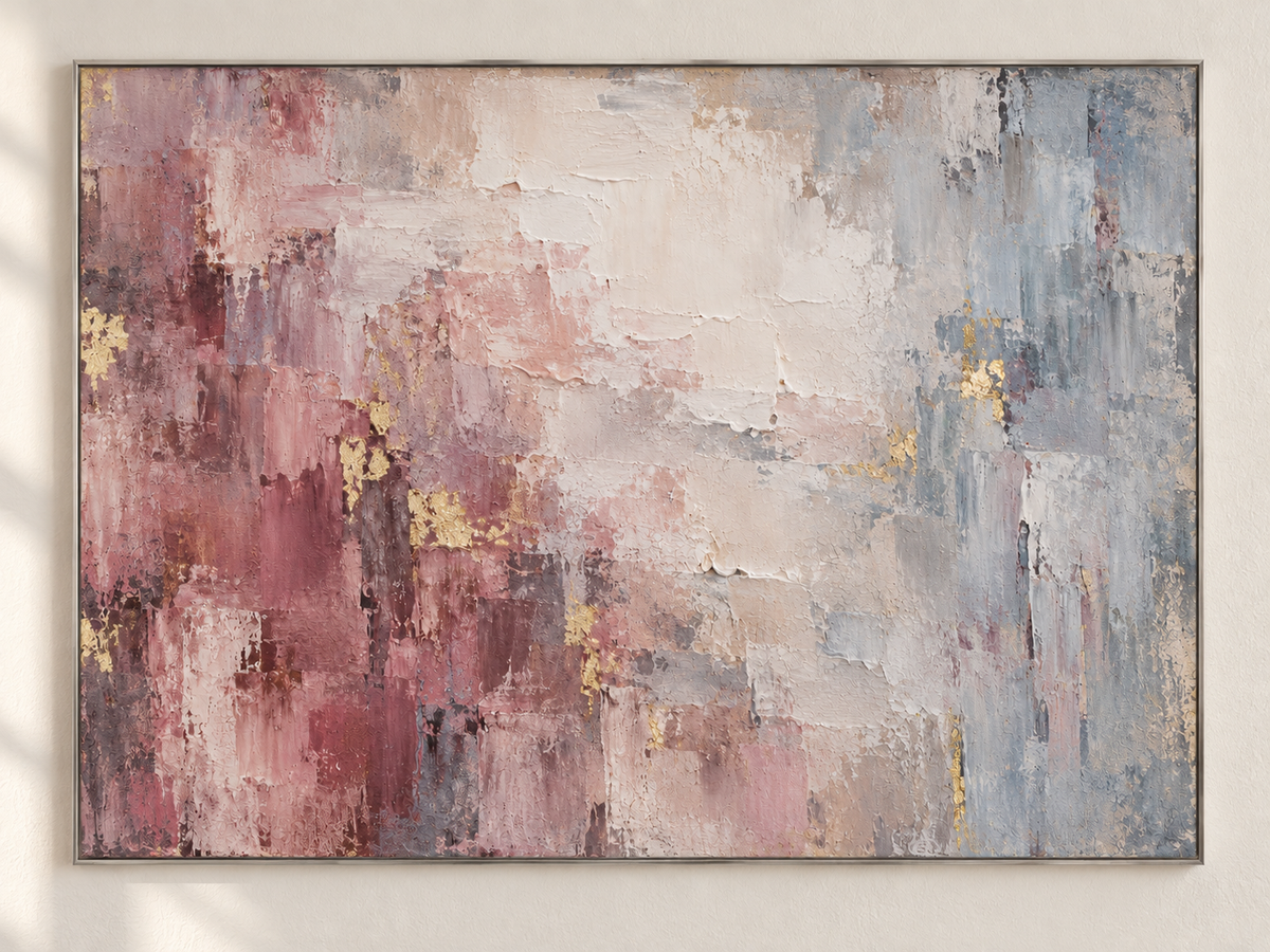 Handgemaltes Gemälde 'ein Traum in Rosa' 100x100cm