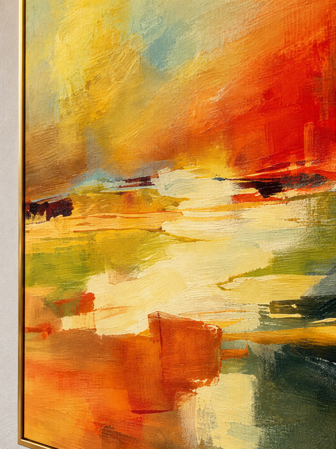 Handgemaltes Gemälde „Glühender Horizont“ 120x160cm