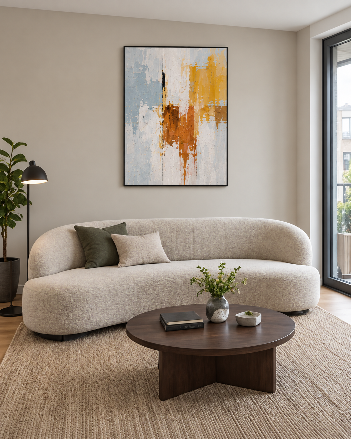 Handgemaltes Gemälde „Sonnenfenster“ 90x120cm