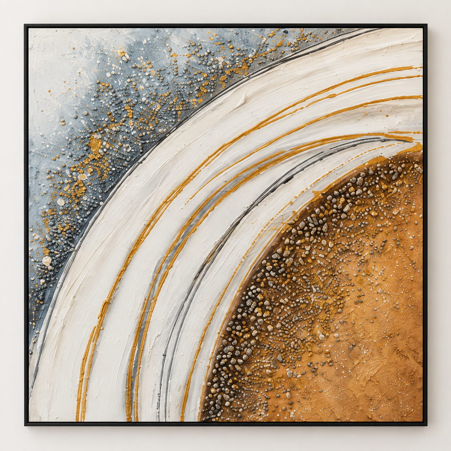Handgemaltes Gemälde „Im Bogen des Lichts“ 100x100cm