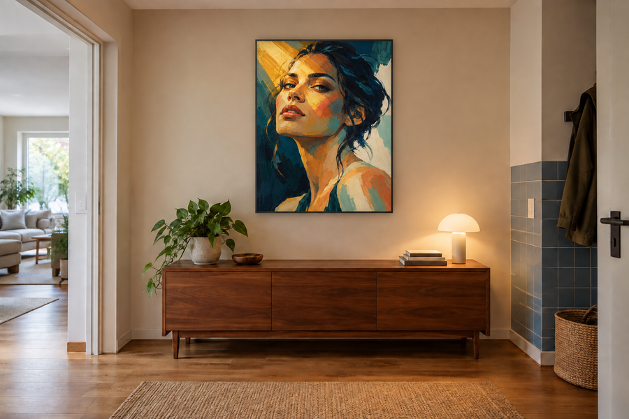 Handgemaltes Gemälde „Im goldenen Licht“ 90x120cm