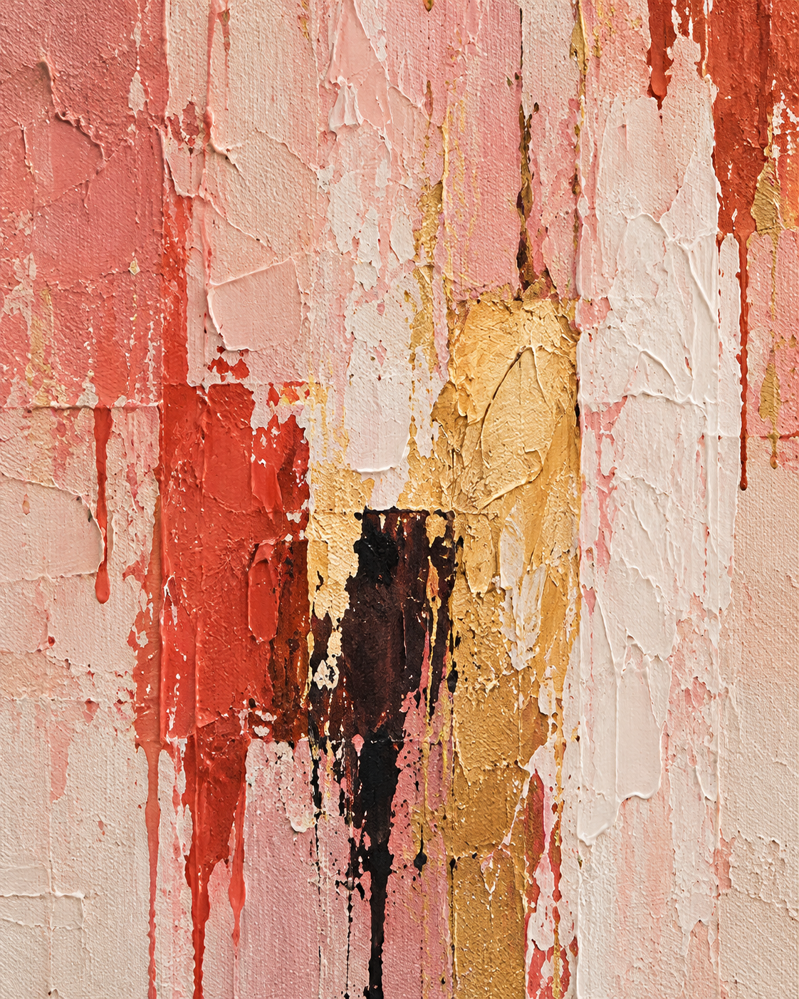 Handgemaltes Gemälde „Roséfeuer“ 90x120cm