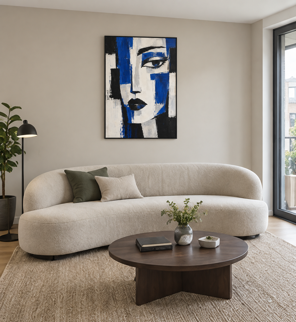 Handgemaltes Gemälde 'Blaue Stunde' 90x120cm
