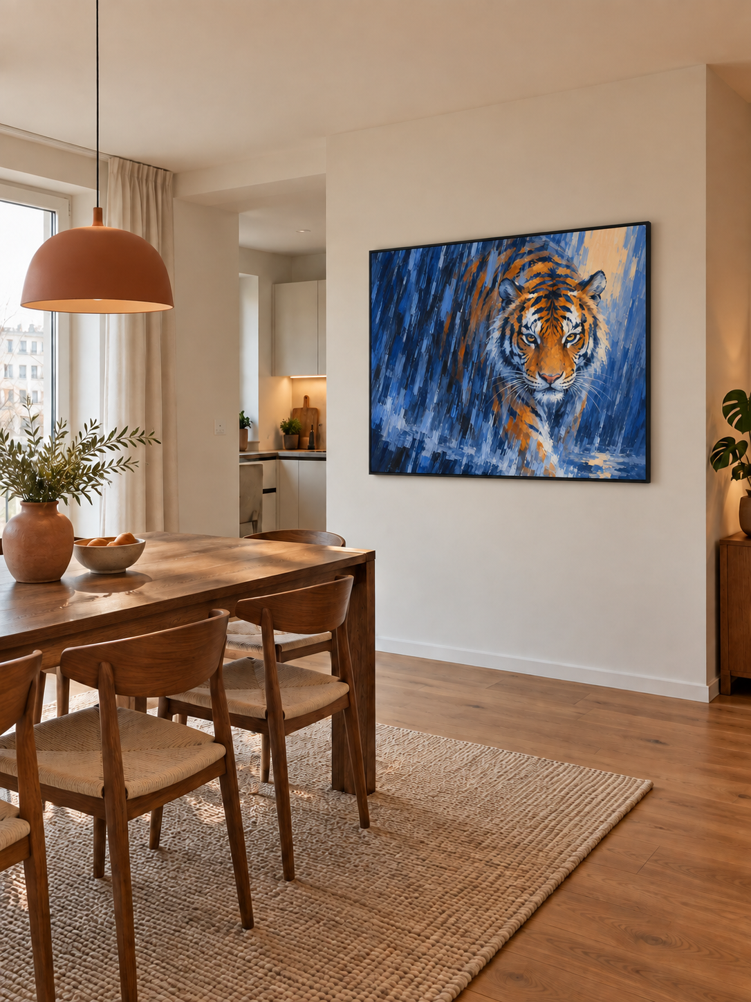 Handgemaltes Gemälde „Durch den Regen“ 80x120cm