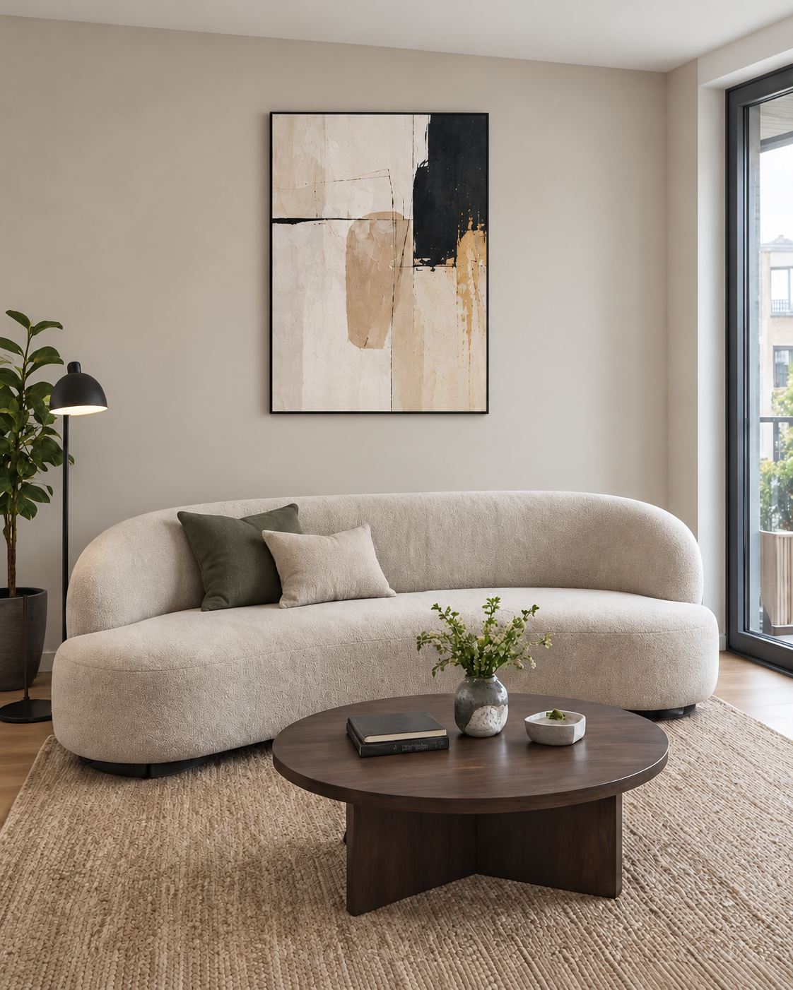 Handgemaltes Gemälde „Linien im Sand“ 90x120cm