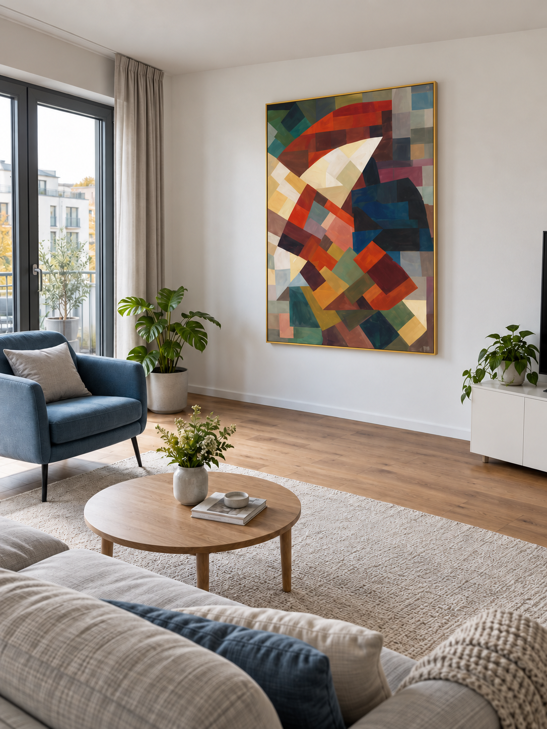 Handgemaltes Gemälde „Farben in Bewegung“ 120x160cm