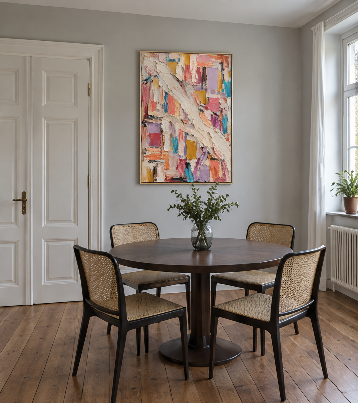 Handgemaltes Gemälde „Bunte Begegnung“ 80x120cm