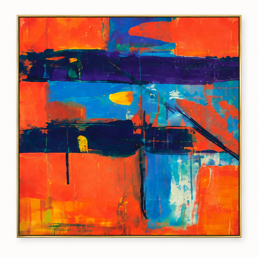 Handgemaltes Gemälde „Leuchtende Kontraste“ 100x100cm