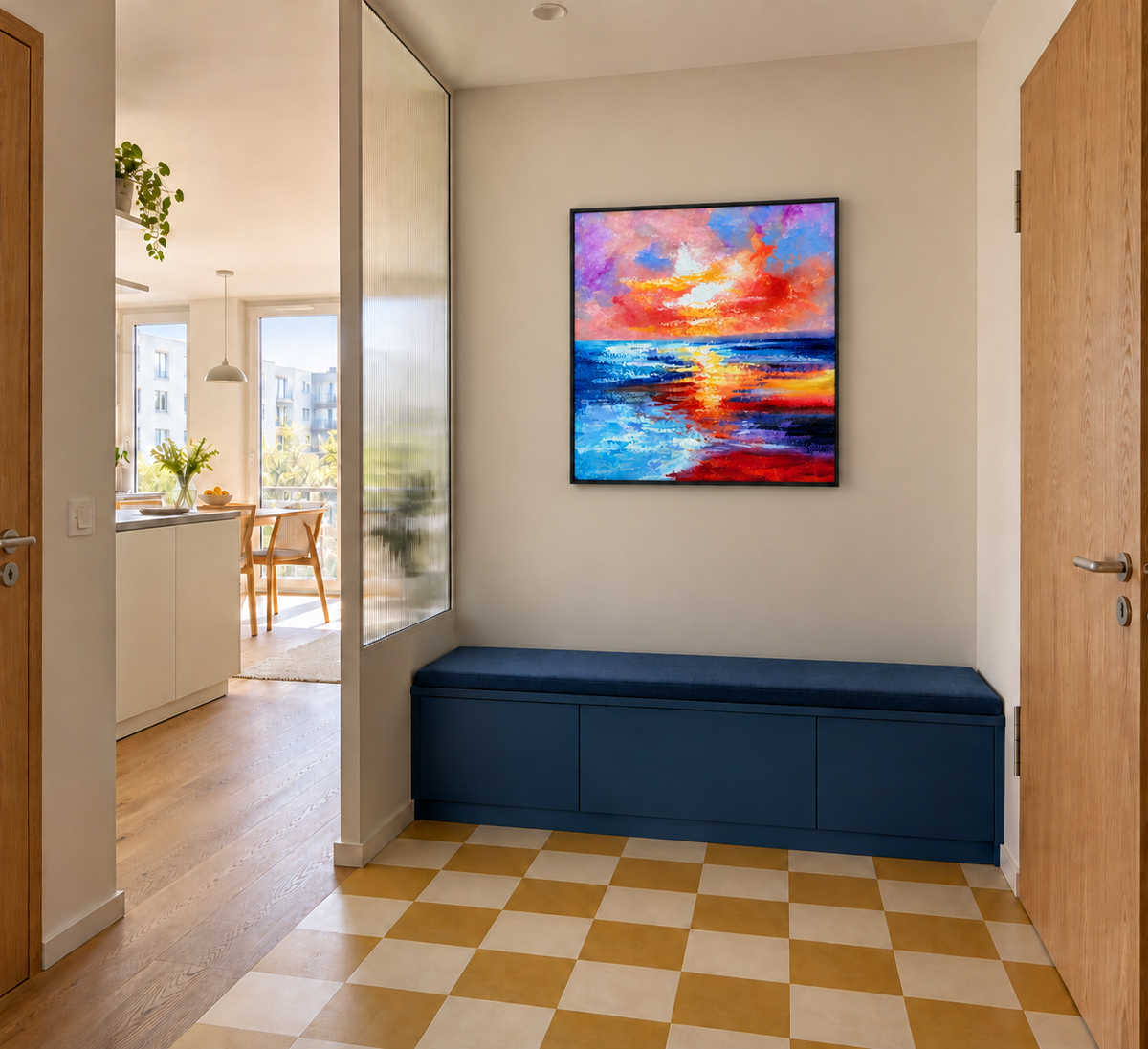 Handgemaltes Gemälde „Farbenrausch“ 100x100 cm