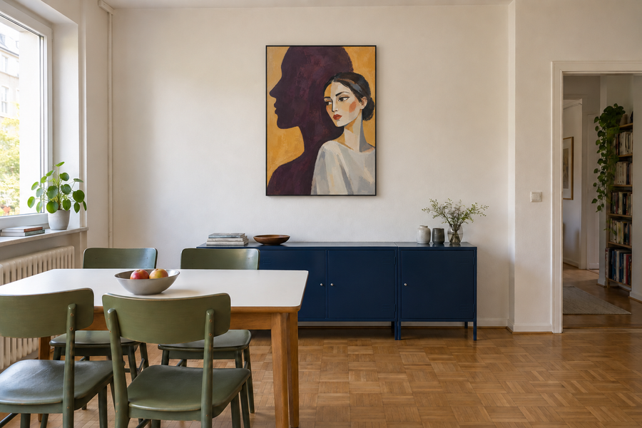 Handgemaltes Gemälde 'Im eigenen Schatten' 90x120cm