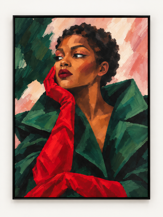Handgemaltes Gemälde „Rote Eleganz“ 90x120cm