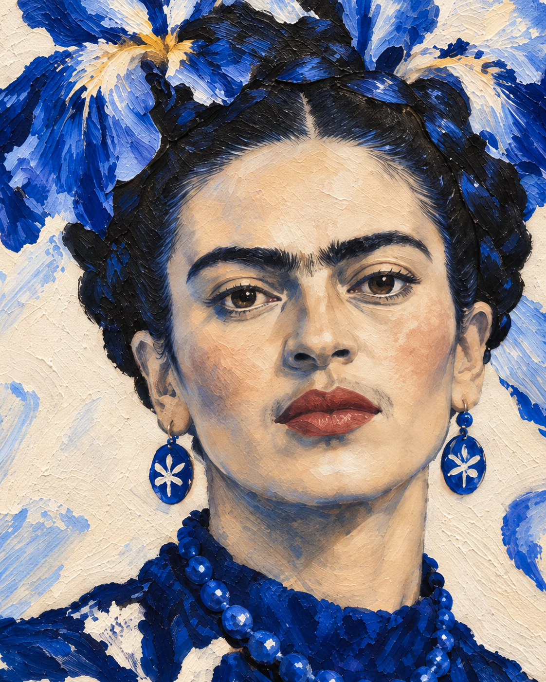 Handgemaltes Gemälde „Blaue Muse“ 90x120cm