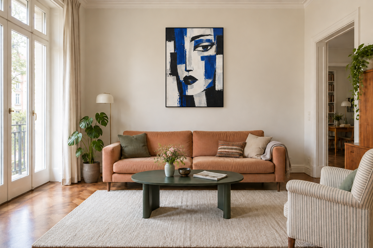 Handgemaltes Gemälde 'Blaue Stunde' 90x120cm