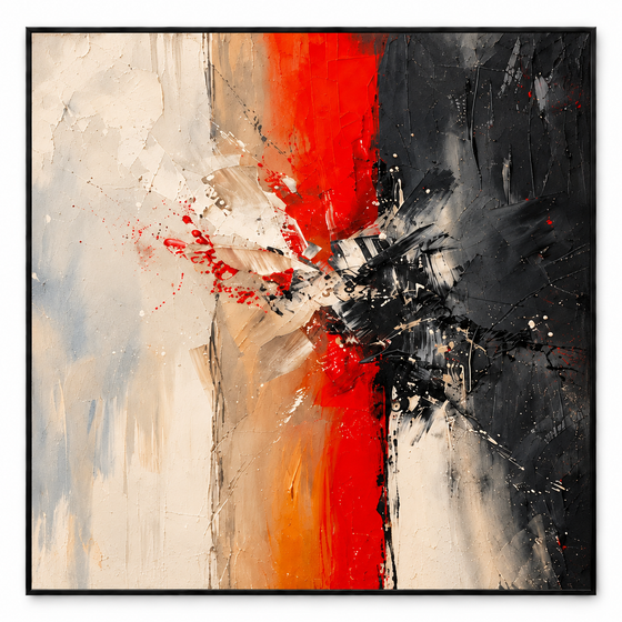 Handgemaltes Gemälde „Roter Durchbruch“ 100x100cm
