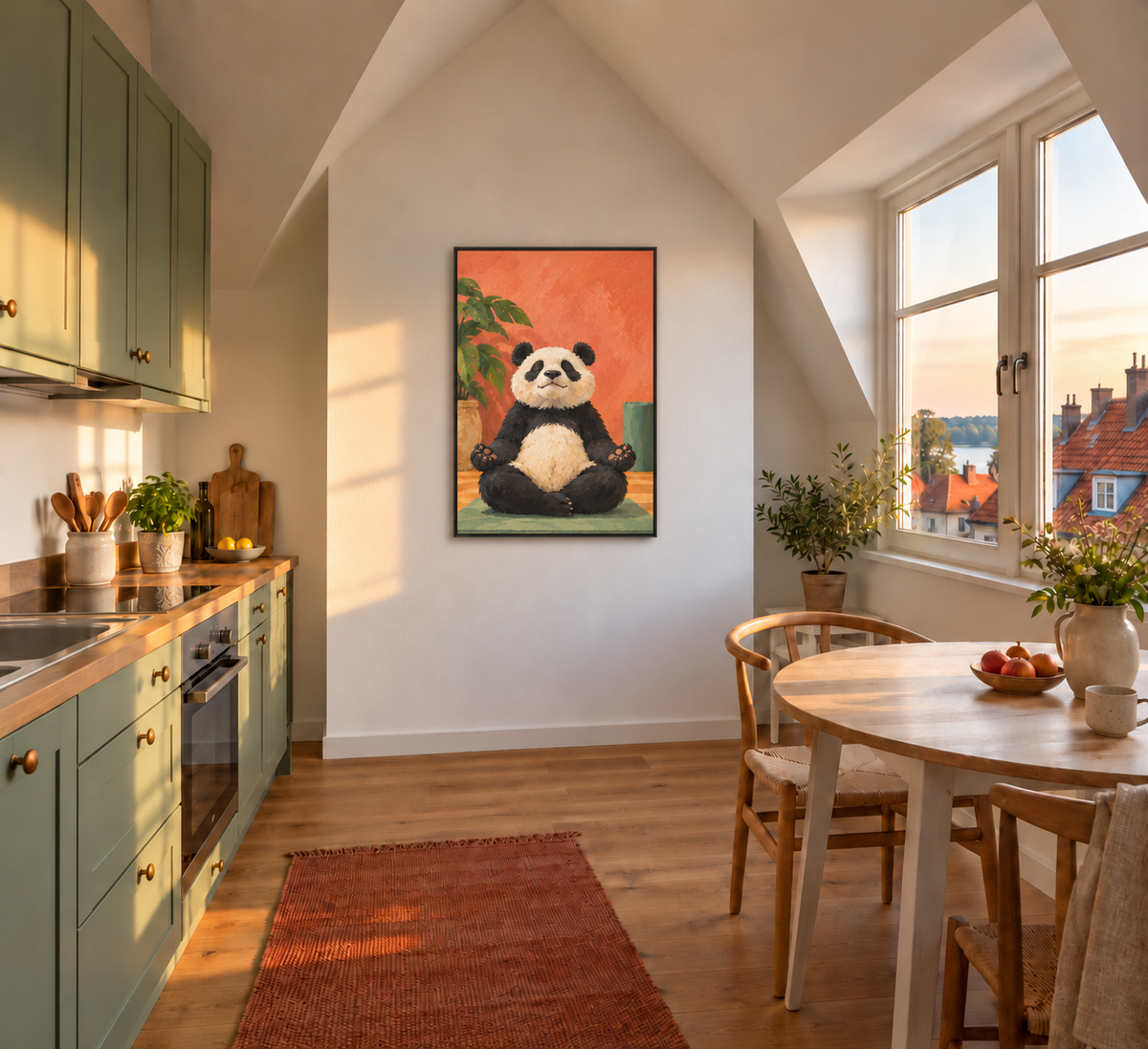 Yoga-Panda „Ganz entspannt“ – Acrylbild 70 × 100 cm