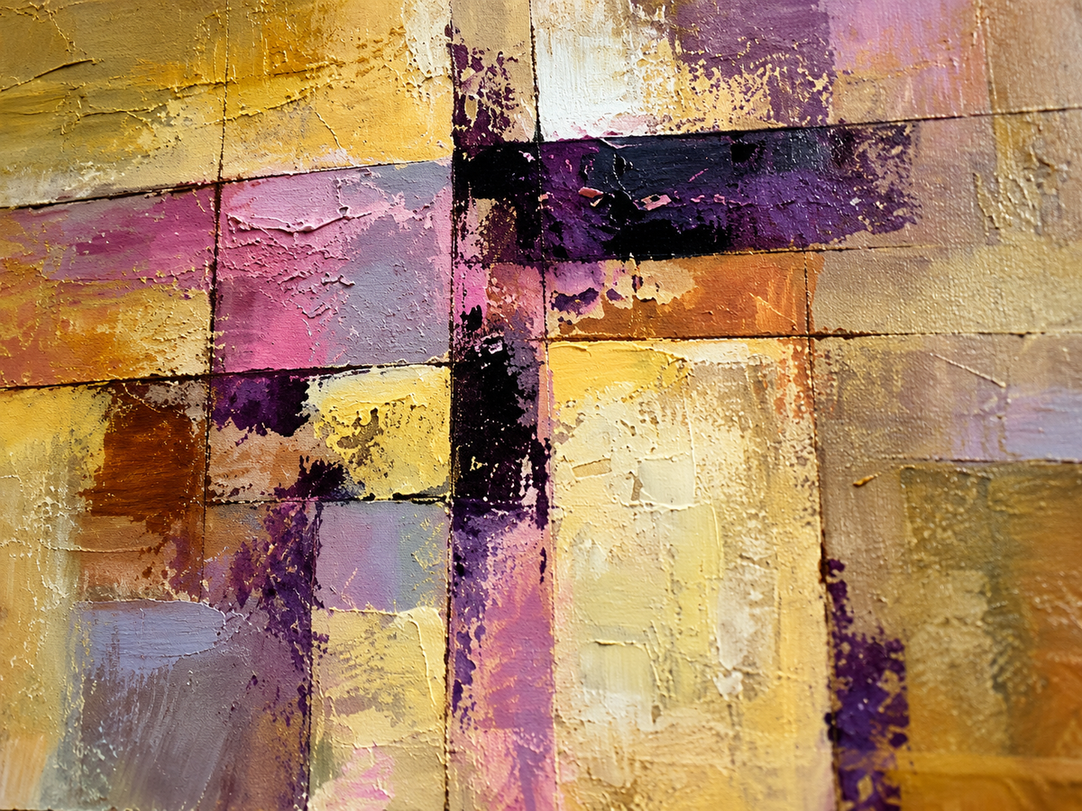 Handgemaltes Gemälde „Verborgener Glanz“ 90x120cm