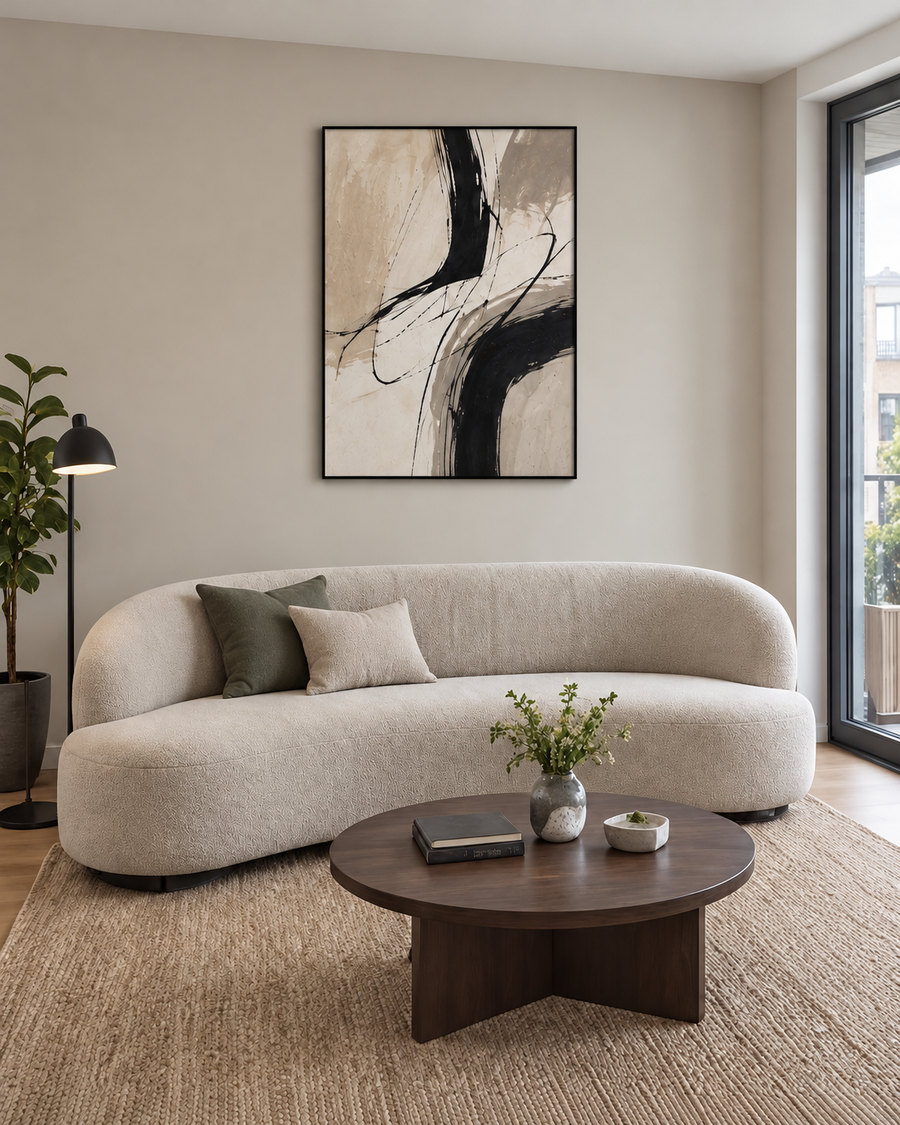 Handgemaltes Gemälde „Schwarze Geste“ 90x120cm