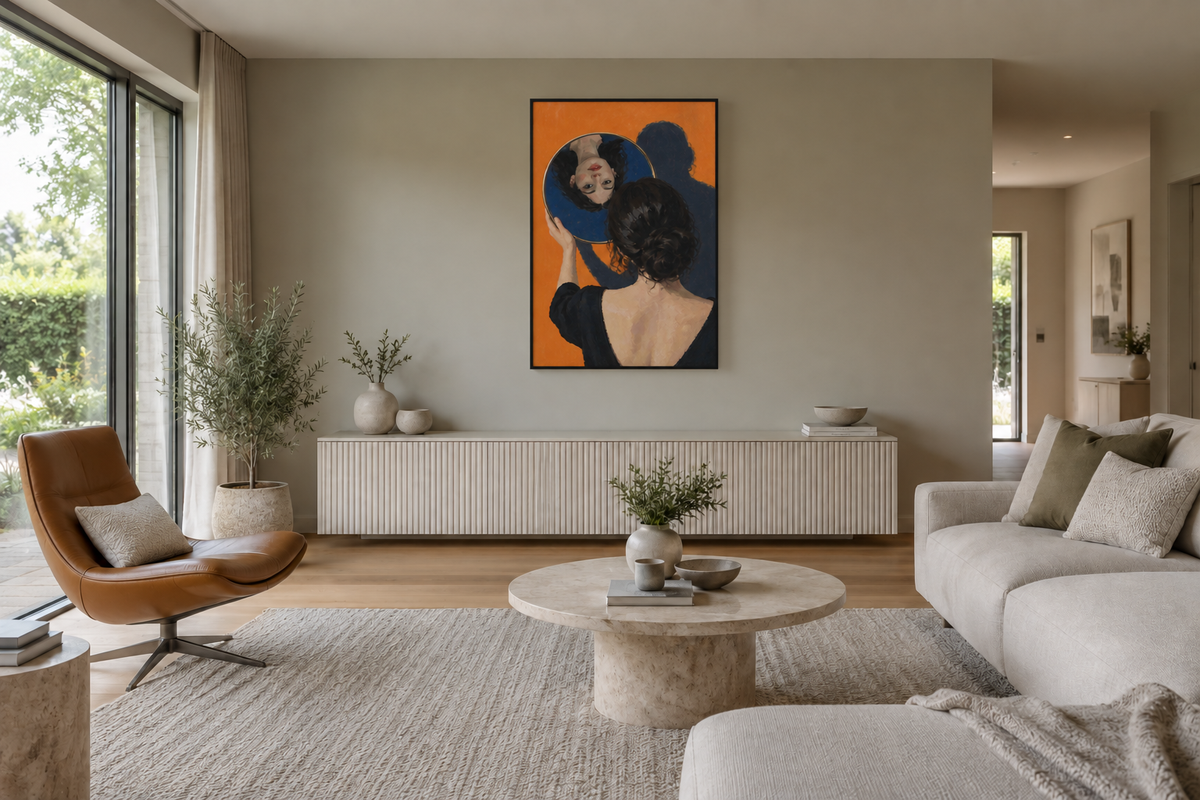 Handgemaltes Gemälde 'Spiegelbild' 90x120cm