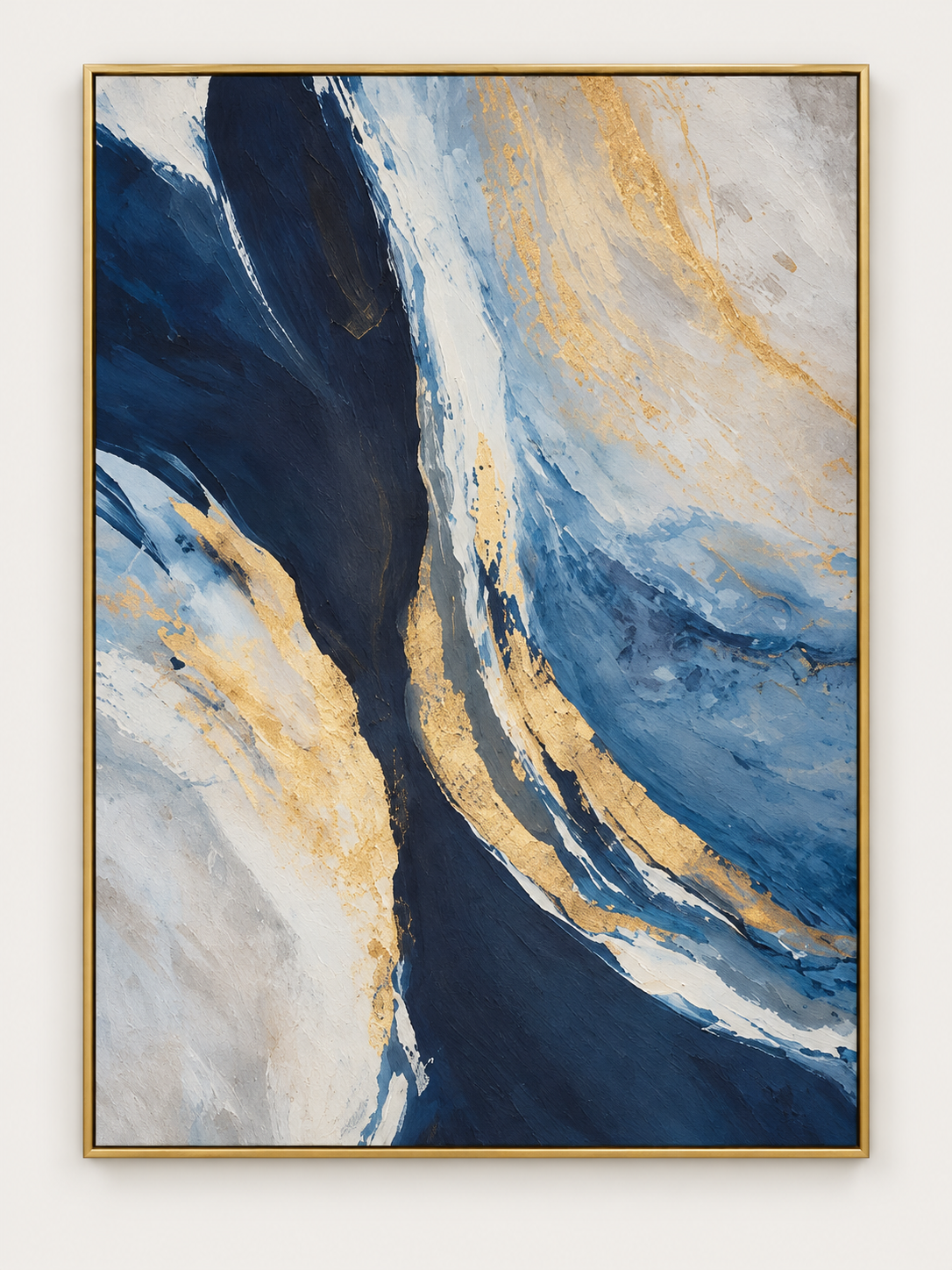 Handgemaltes Gemälde „Fluss aus Gold“ 90x120cm