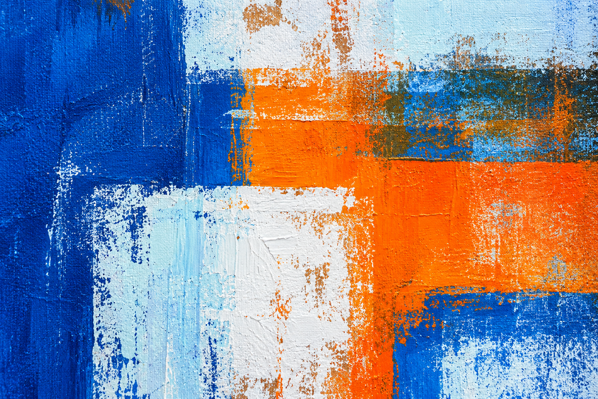 Handgemaltes Gemälde „Kreuzung der Farben“ 90x120cm