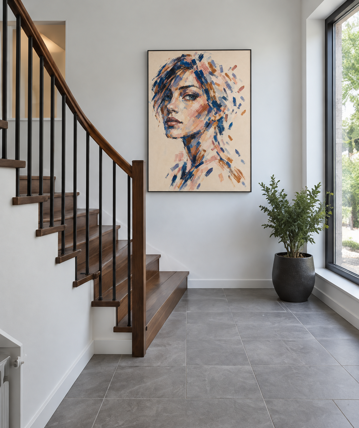 Handgemaltes Gemälde 'Zerstreute Schönheit' 90x120cm