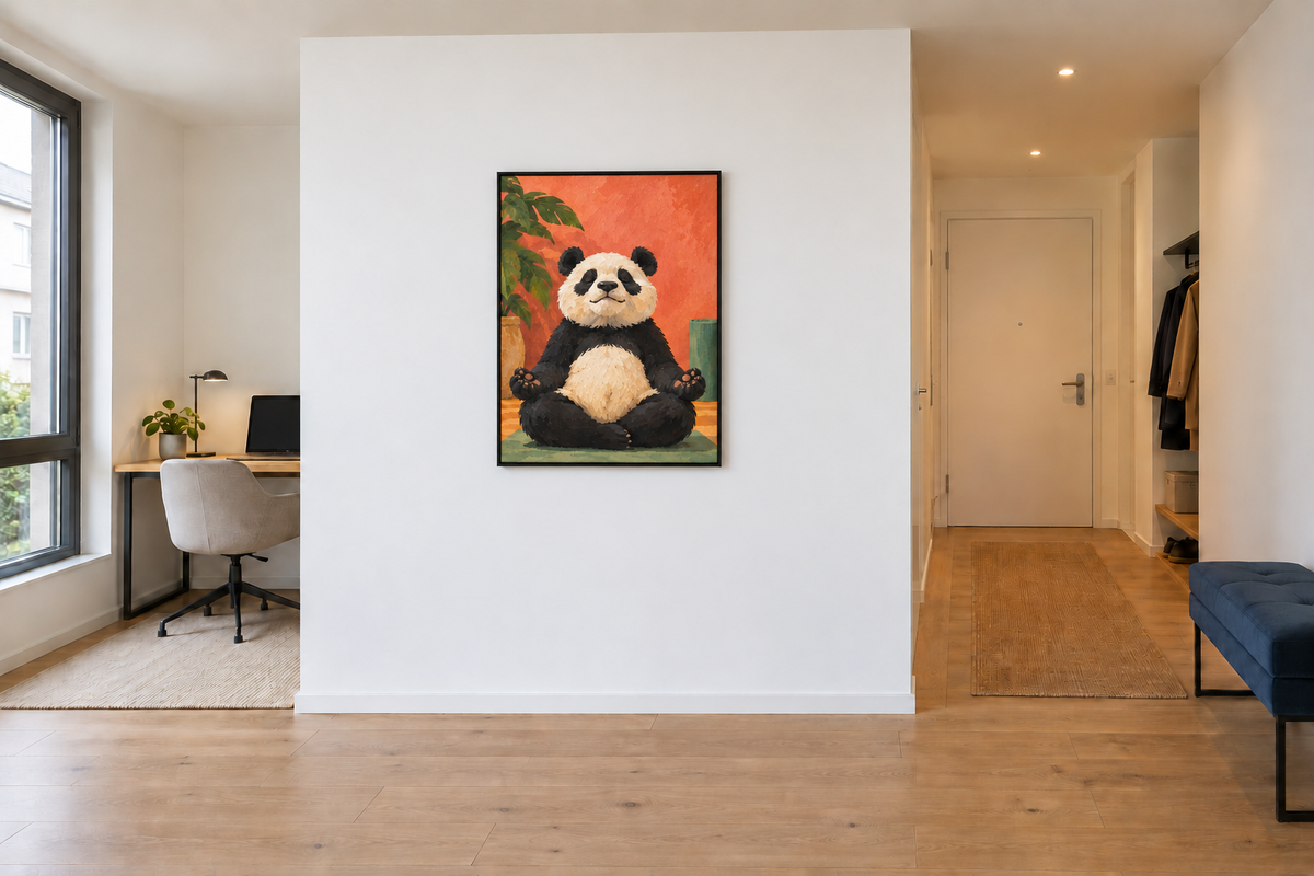 Yoga-Panda „Ganz entspannt“ – Acrylbild 70 × 100 cm