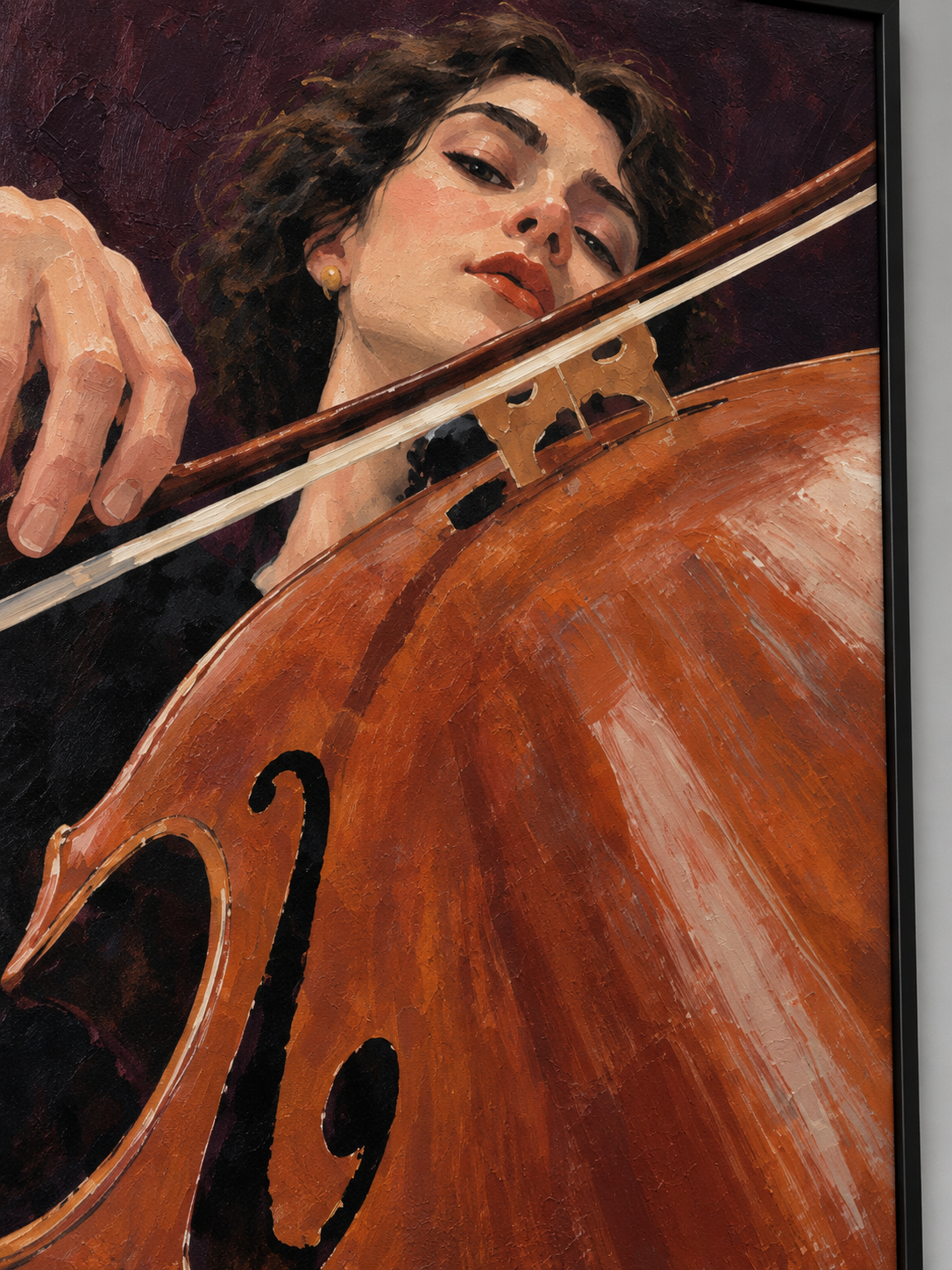 Handgemaltes Gemälde 'Die Cellistin' 90x120cm