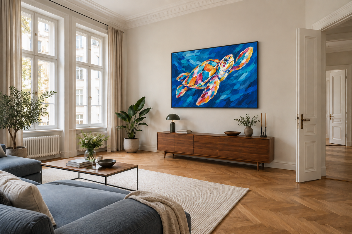 Handgemaltes Gemälde „Meeresreise“ 80x120cm