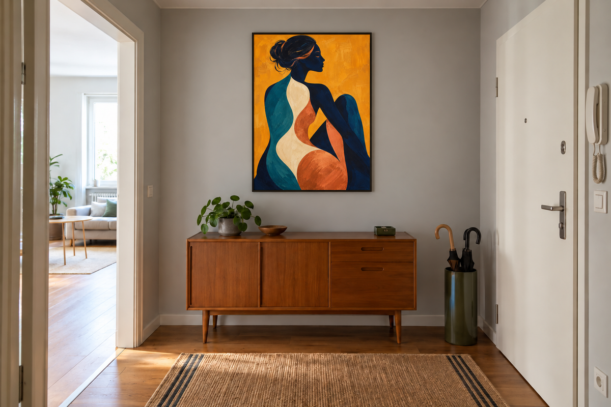 Handgemaltes Gemälde „Stille in Orange“ 90x120cm