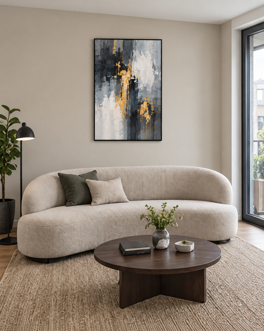 Handgemaltes Gemälde „Mitternachtsgold“ 90x120cm