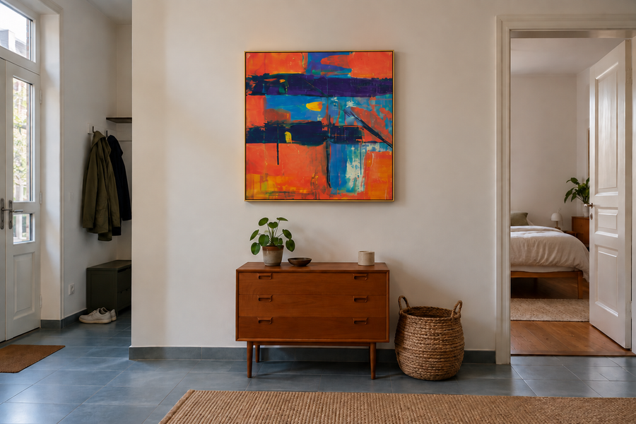 Handgemaltes Gemälde „Leuchtende Kontraste“ 100x100cm