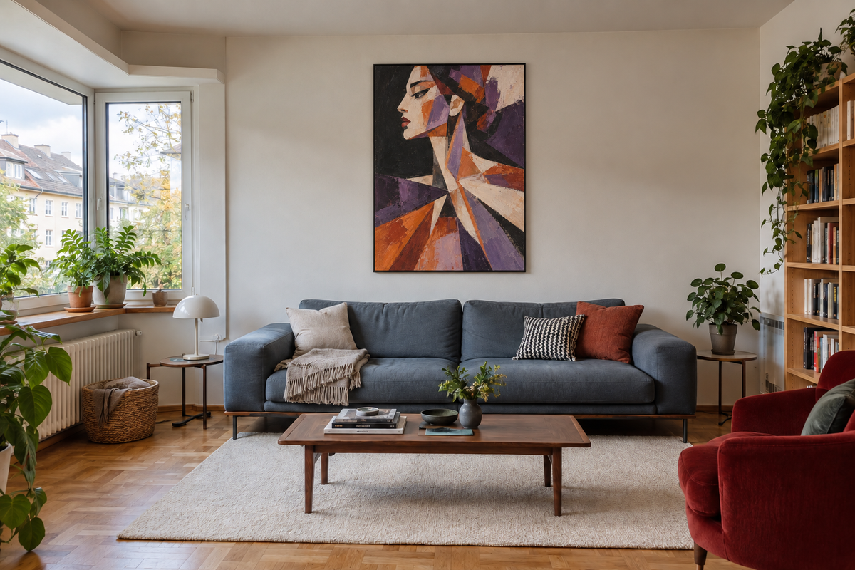 Handgemaltes Gemälde 'Facetten einer Frau' 90x120cm