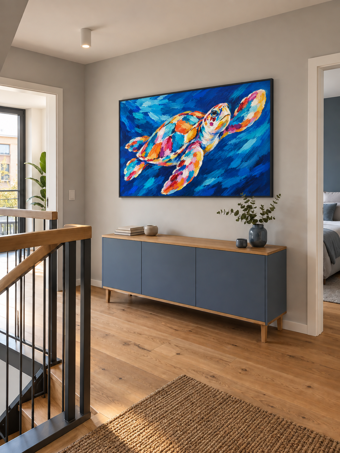 Handgemaltes Gemälde „Meeresreise“ 80x120cm