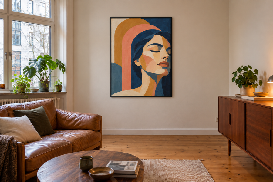 Handgemaltes Gemälde „In warmer Stille“ 90x120cm